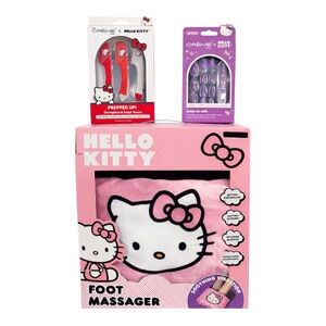 Hello Kitty Self Care Bundle Foot Massager Press On Nails & Facial Razors